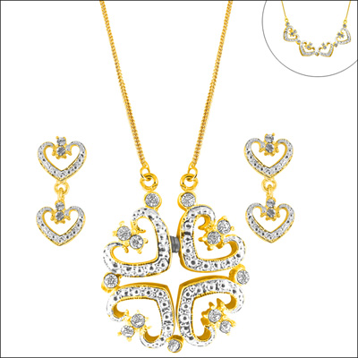 "Valentine Special 2 In 1 Heart Pendent Set - JPJAN-14-20V5 - Click here to View more details about this Product